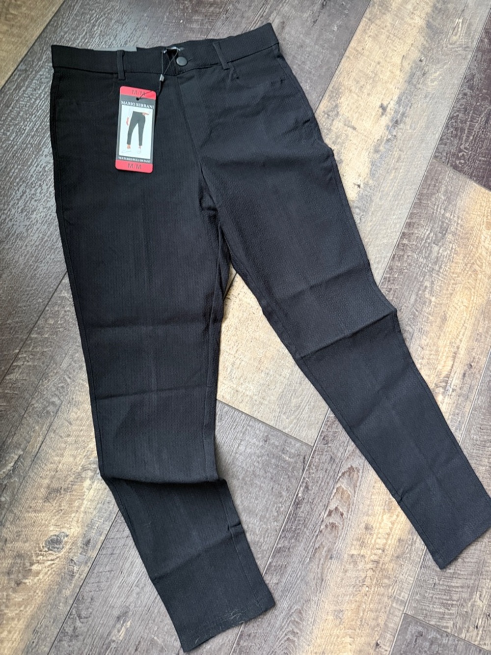 Mario Serrani Black Textured Ponte Pants
